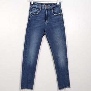 Zara Medium Wash High Waist Straight Leg Jeans Size 2